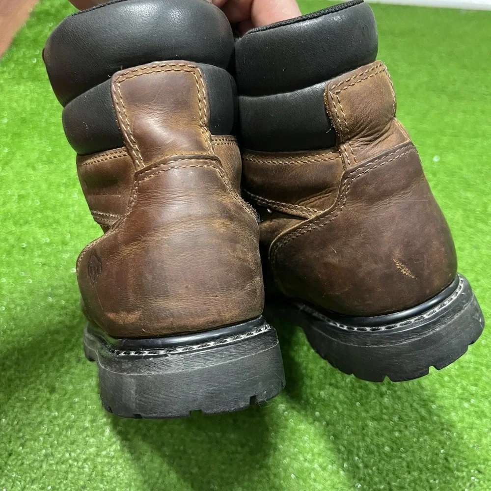 Wolverine Leather Work Book 7.5 Floorhand Waterproof Steel Toe‎ Brown EUC